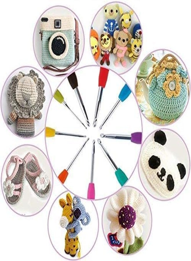 VERAT مجموعة فيرات للكروشيه 8 قطع / إبر كروشيه / خطافات كروشيه / مجموعة خطافات / إبر حياكة مريحة / خيوط كروشيه / مجموعة خياطة / حرف يدوية / كنزة / خيوط / خيوط / مجموعة إبر حياكة (متعددة الألوان) - Image 5